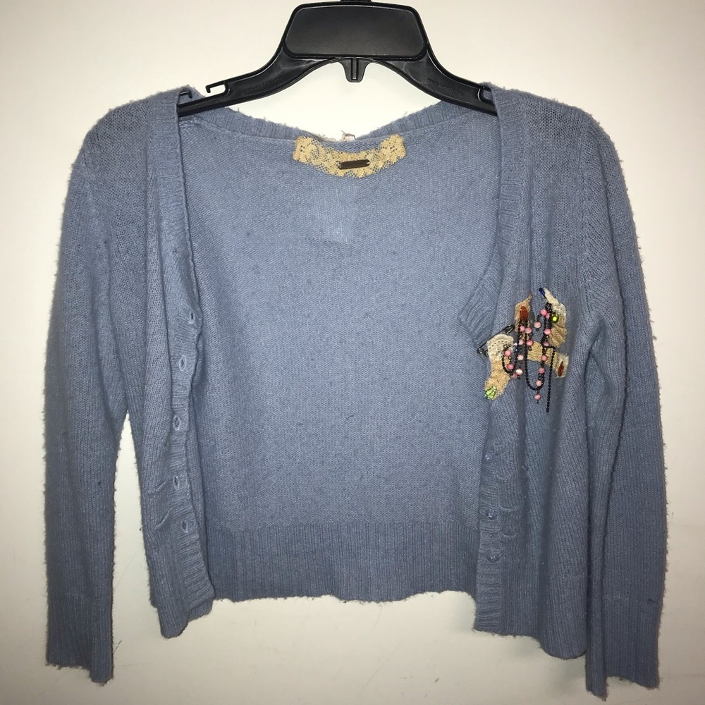 Free People Blue Cardigan
